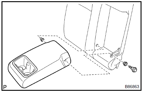 Remove rear seat armrest assy center