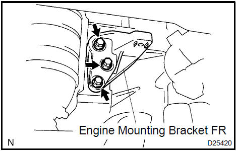 Remove engine mounting bracket FR