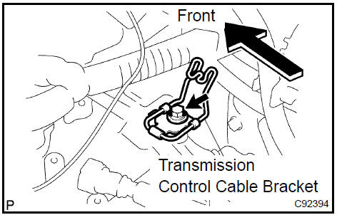 Install transmission control cable bracket no.2