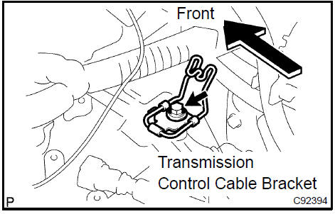 Remove transmission control cable bracket no.2