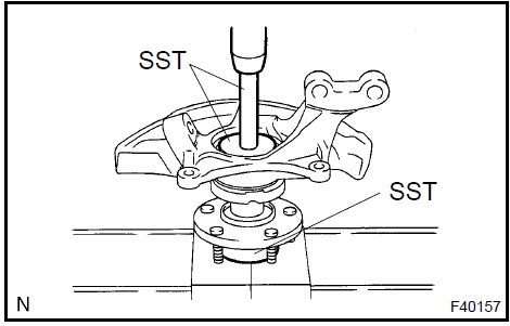 Install front axle hub sub-assy LH
