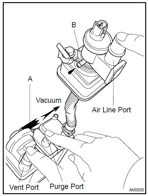 3. While holding the vent, purge and air line ports
