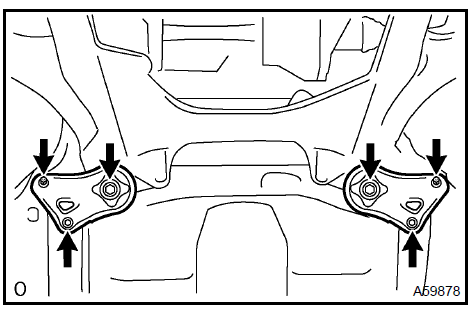 e. Install the 2 engine hangers as shown in the illustration.