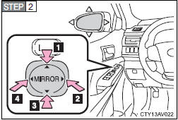 To adjust the mirror, press the