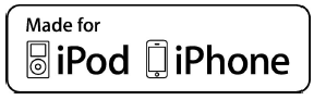 ●“Made for iPod” and “Made for iPhone” mean that an electronic accessory