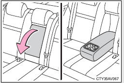 Fold down the armrest for use.