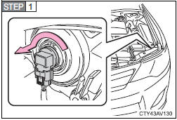 Turn the bulb base counterclockwise.