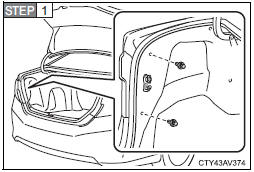 Open the trunk lid and remove