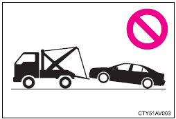 Do not tow with a sling-type truck