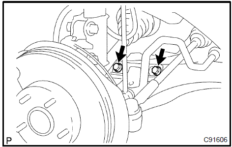 c. Install the front suspension arm sub−assy lower No. 1 LH