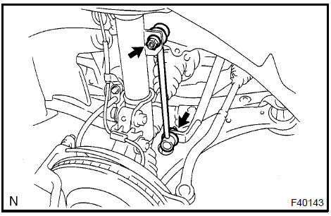 Remove front stabilizer link assy LH