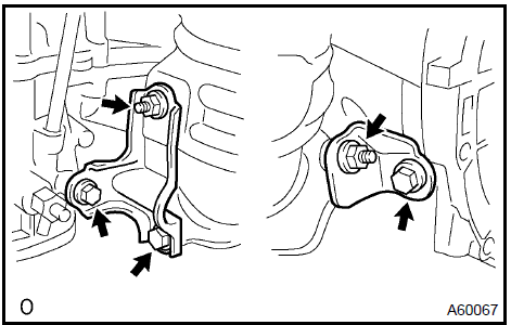 b. Remove the 5 nuts, exhaust manifold and gasket.