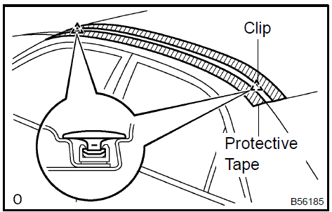 Remove roof drip side finish moulding center LH