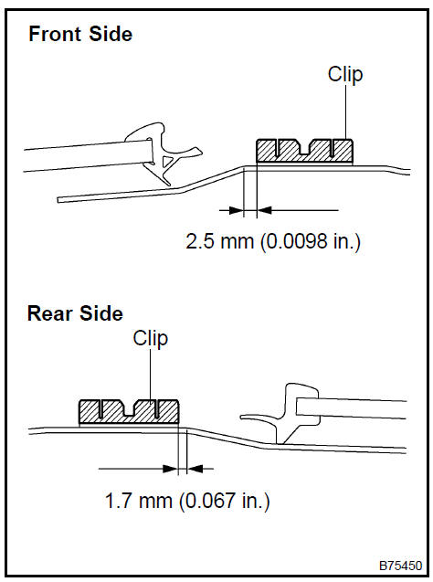 Install roof drip side finish moulding clip No.1