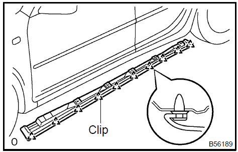 Remove rocker panel moulding LH