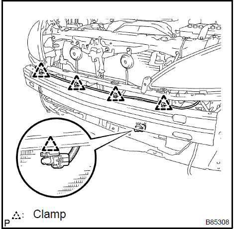 b. Remove the 6 bolts and the front bumper reinforcement