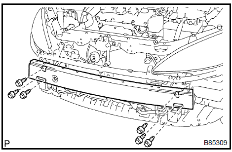  Install front bumper reinforcement sub-assy