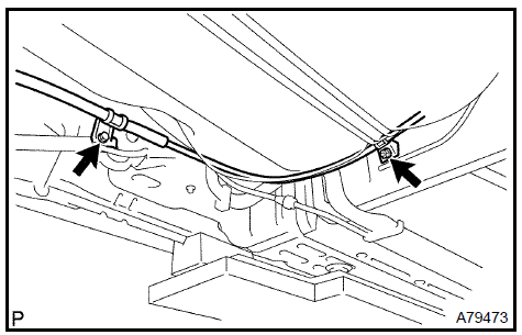 Disconnect parking brake cable assy No.3