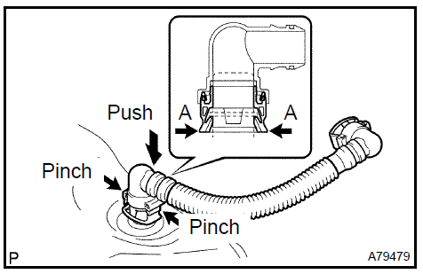 Remove fuel tank vent hose