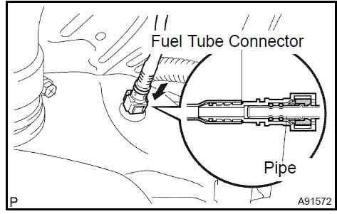 g. Connect the fuel pump tube.