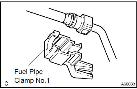 e. Disconnect the fuel tube connector from the fuel pipe by