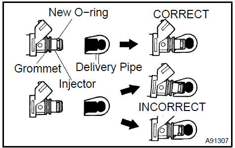 c. Install the injector to the delivery pipe and cylinder head,