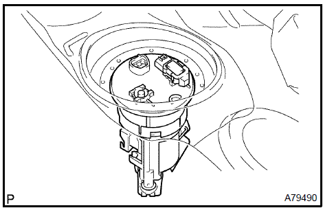 Remove fuel suction tube assy W/ pump &  gage