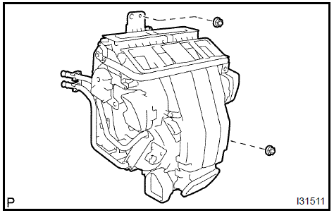 Remove air conditioning radiator assy