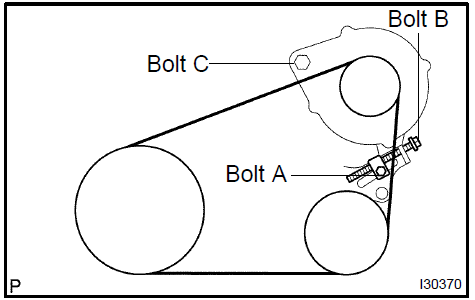 Remove V (cooler compressor to crankshaft pulley) belt No.1