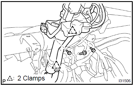 c. Install the steering side connector block with the 2 nuts.Torque: 8.4