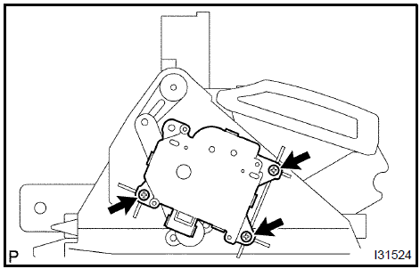 Remove recirculation damper servo sub-assy