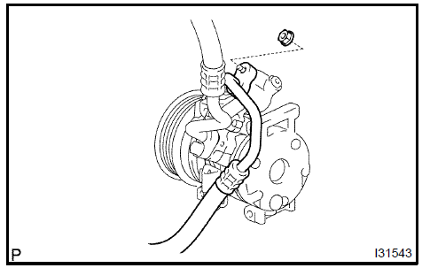 Disconnect cooler refrigerant discharge hose No.1