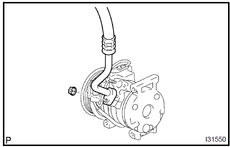 Disconnect cooler refrigerant suction hose No.1