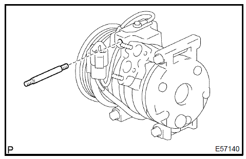 d. Install the cooler refrigerant suction hose No. 1 to the