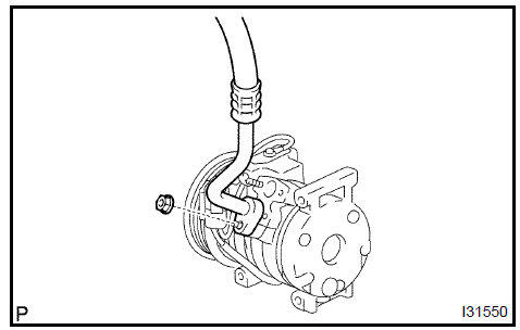 d. Install the cooler refrigerant discharge hose No. 1 to the