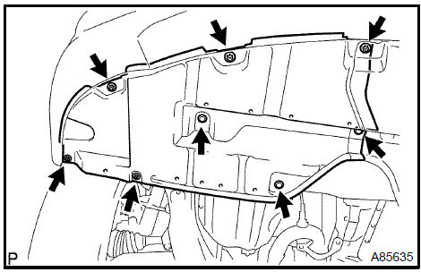 Remove engine under cover RH