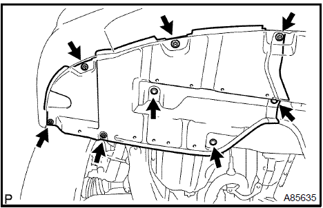 Remove engine under cover RH