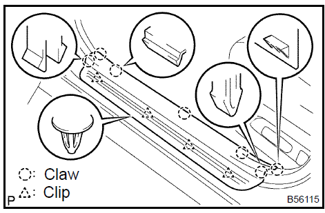 Remove front door scuff plate LH