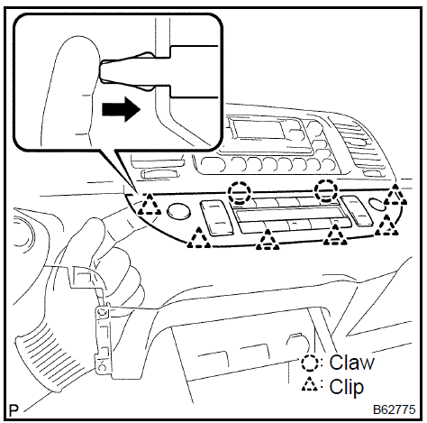 Remove air conditioner control assembly (auto air conditioning)