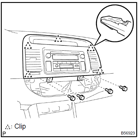 Remove instrument cluster finish panel sub-assy center