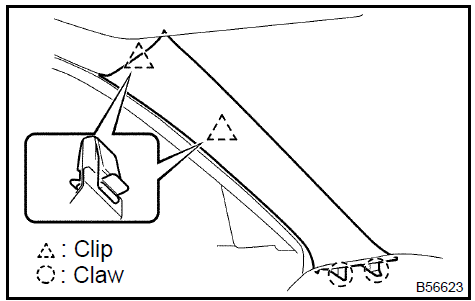 Remove front pillar garnish LH (W/O curtain shield air bag)