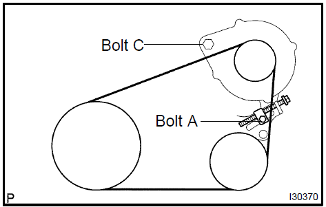 Fully tighten V (cooler compressor to crankshaft pulley) belt No.1