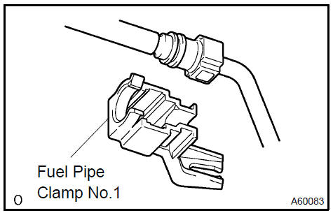 e. Disconnect the fuel tube connector from the fuel pipe by
