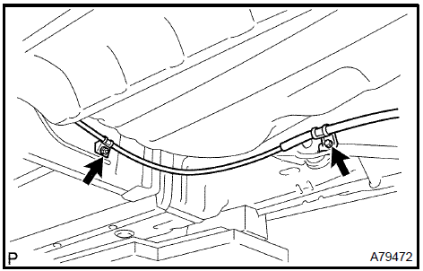 Disconnect parking brake cable assy No.2