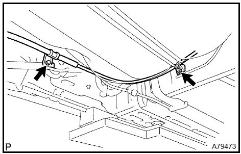 Disconnect parking brake cable assy No.3