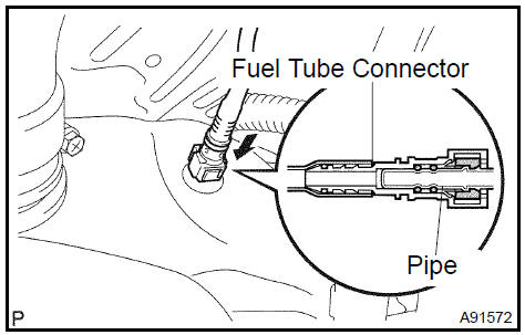 g. Connect the fuel pump tube.