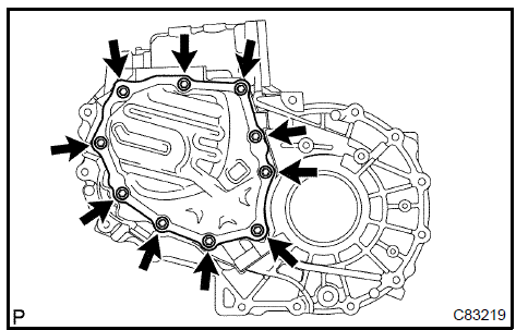 Remove manual transmission case cover sub-assy