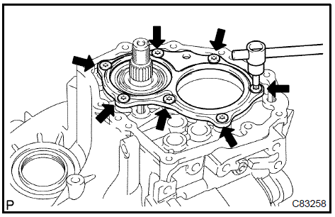 l. Remove the output shaft rear bearing shim from the output