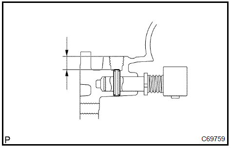 b. Coat the reverse restrict pin plug with adhesive 1324, using