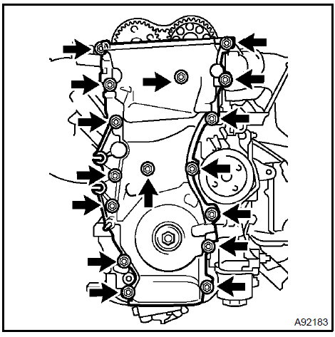 Remove timing chain or belt cover sub-assy